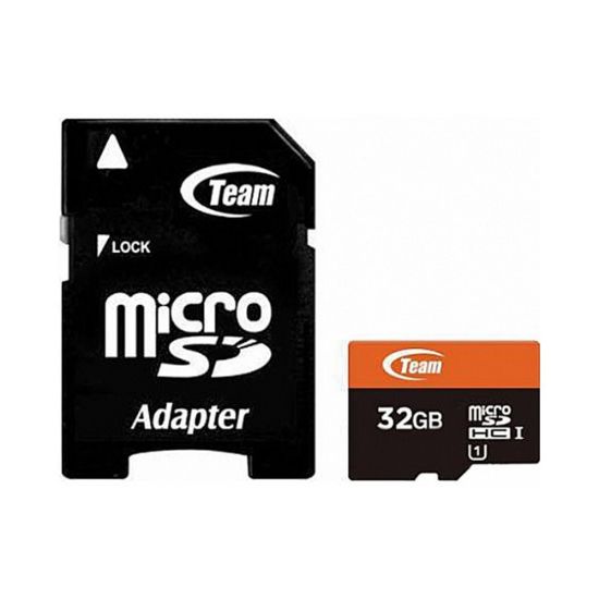  Зображення Карта пам`ятi MicroSDHC 32GB UHS-I Class 10 Team + SD-adapter (TUSDH32GUHS03) 